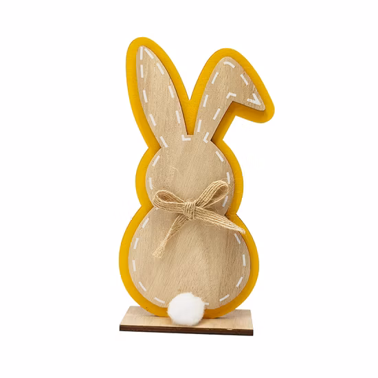 Decoración de madera Artesanías de Pascua Adornos de conejos Artesanías de madera para fiestas