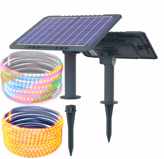 Yaye Proveedor de fábrica solar 50W/100W/200W Impermeable al aire libre IP65 RGB/Tira de LED de un solo color Jardín Vacaciones de Navidad Paisaje Fabricante de luces decorativas